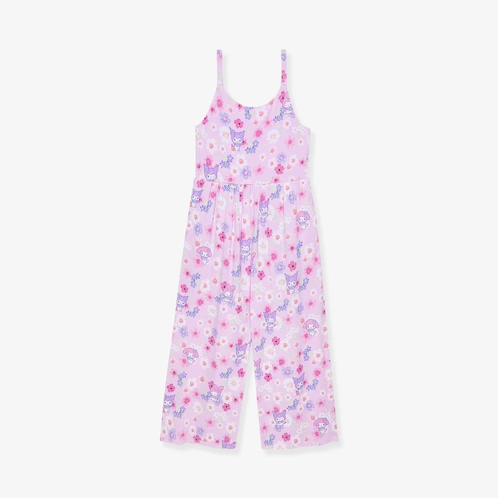 NIB Posh Peanut Kuromi & My Melody Garden Cami Jumpsuit 7-8Y